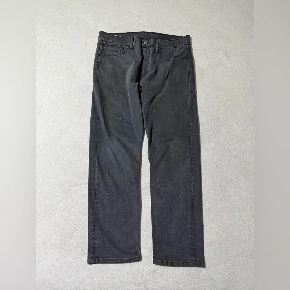 Levis 502 Jeans Mens 33x27 Gray Regular Tapered Mid Rise Dark‎ Wash Denim